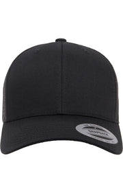 Yupoong 6606 - Unisex Retro Trucker Cap - Black - Black front