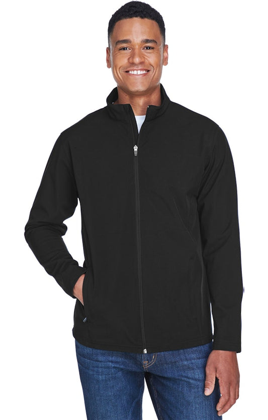 Team 365 TT80 - Men's Leader Soft Shell Jacket - Black - Black front