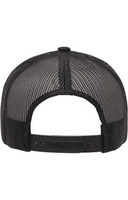 Yupoong 6606 - Unisex Retro Trucker Cap - Black - Black front