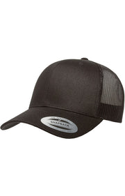 Yupoong 6606 - Unisex Retro Trucker Cap - Black - Black front